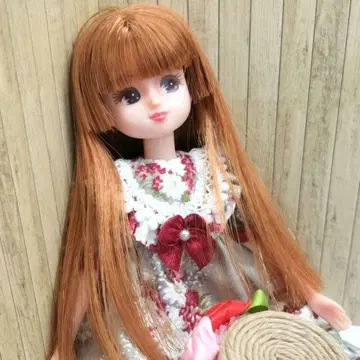 리카짱 인형 본체 + 꽃무늬 드레스 + 덤