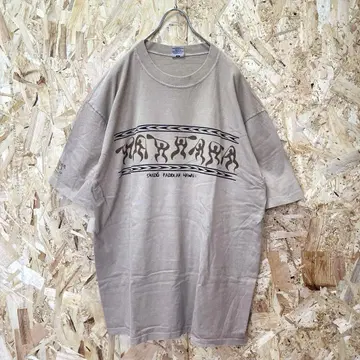 vintage 구제 의류 인디언 패턴 빅 티셔츠 XL 베이지