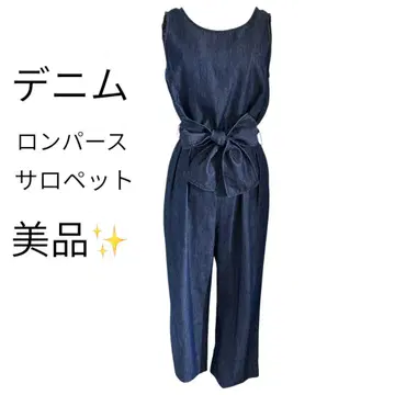 AZUL 2WAY 벨트 데님 올인원 성숙/러블리 데님 리본 포함 올인원