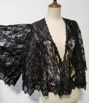 New Look 블랙 레이스 가디건 겉옷 빈티지 디자인 일본제