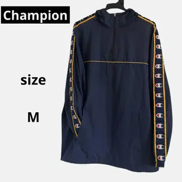 Champion 챔피온 나일론 자켓 후드 부착 네이비