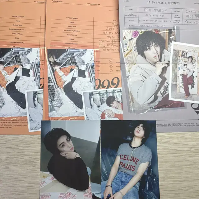 보이넥스트도어 19.99 앨범 엽서 입사지원서 양도