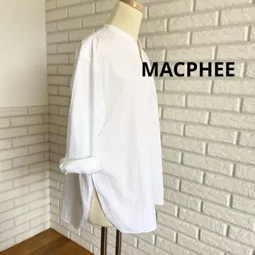 컨디션 최상 맥피 슬릿 블라우스 셔츠 튜닉 스탠드 카라