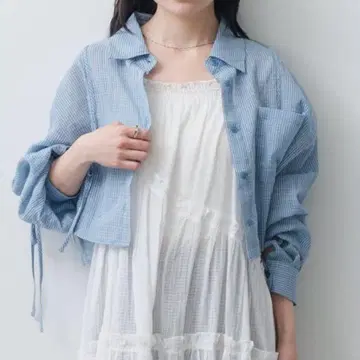 Kastane 카스타네 체크 개더 셔츠 S