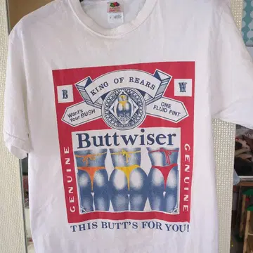 Buttwiser 티셔츠 M 사이즈 화이트