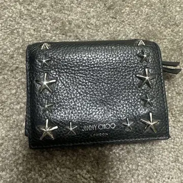 JIMMY CHOO 블랙 가죽 접이식 지갑