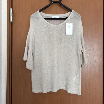 AZUL by moussy 화이트 니트 반소매 F