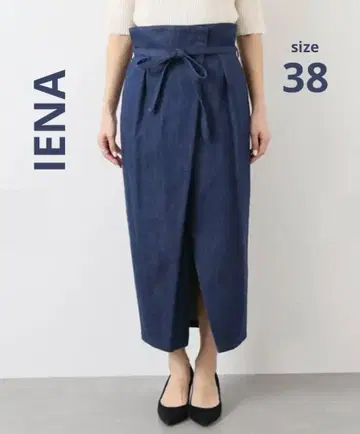 IENA 이에나 턱 랩 스커트 데님 롱 스커트 여성용 M