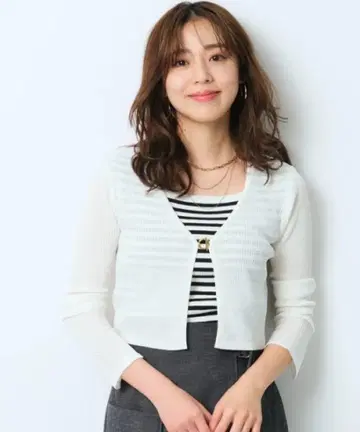 저스길리티 포인트 시어 가디건 앙상블 보더