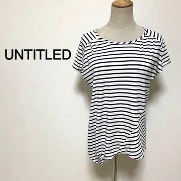 UNTITLED 화이트 칼라 보더 무늬 티셔츠