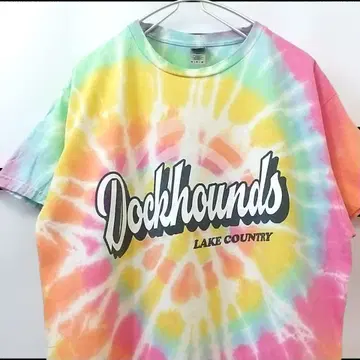 길단 Dookhounds 프린트 타이다이 티셔츠 M 해외 구제 의류