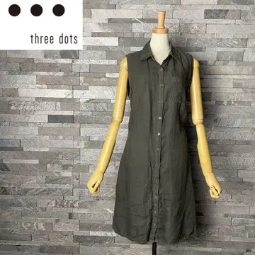 three dots 슬리브리스 린넨 원피스