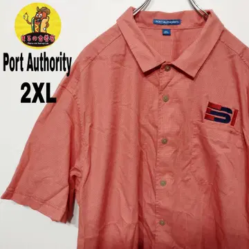 USA 구제 의류 PORT AUTHORITY 반팔 버튼 셔츠 2XL 핑크