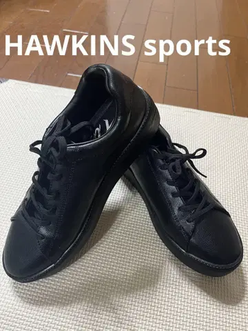 HAWKINS sports 로우 컷 스니커즈 블랙 가죽 24cm