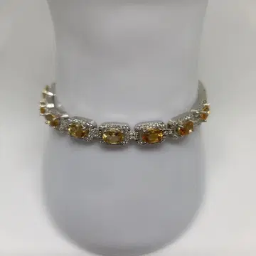 천연 시트린 실버 팔찌 약 20cm