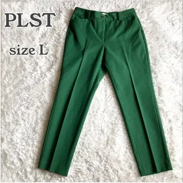 플라스테 스틱 팬츠 코튼 블렌드 그린 L