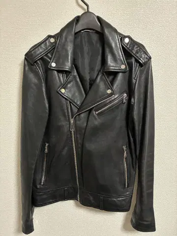 ZARA MAN 블랙 더블 라이더 자켓 사이즈 L 양가죽