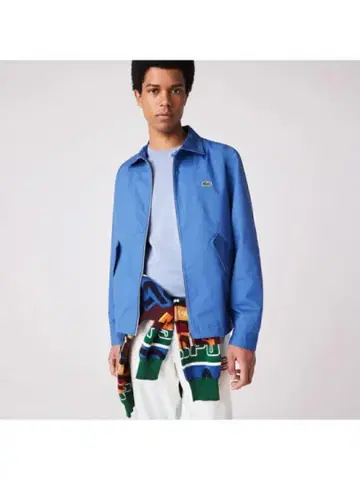 [ 신차 미사용 ] LACOSTE 오가닉 해링턴 자켓 블루 M 사이즈