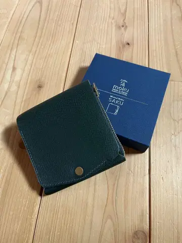 MOKU 한정판 가죽 접이식 지갑 다크 그린