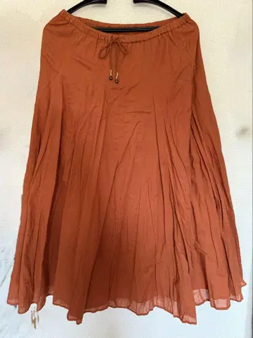 그린 라벨 릴랙싱 인도 면 스커트 다크 오렌지