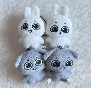 Kkamung&Angto 봉제 인형 마스코트 전 4종 세트