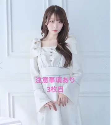 로즈 뮤즈 어깨 리본 자카드 드레스