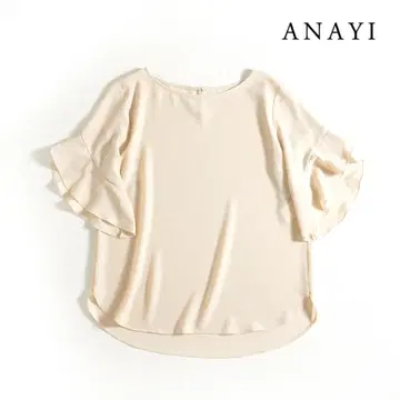 326t*새상품급 아나이 ANAYI 조젯 소매 프릴 블라우스