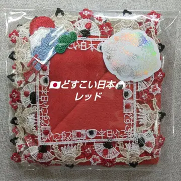 긴카자와 레이스 타월 손수건 도스코이 일본 레드 1장