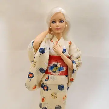 인형용 유카타 부채 패턴 바비 포피 후드티 사이즈
