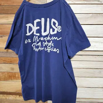 Deus Ex Machina 데우스 티셔츠 반팔 로고 네이비 L