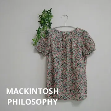 리버티 Macintosh 철학 백 버튼 블라우스