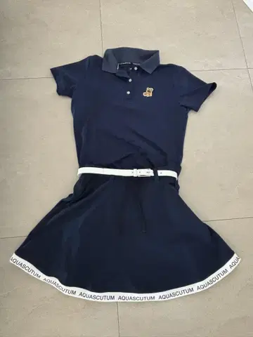 미사용 새상품 AQUASCUTUM 네이비 골프웨어 상하의 세트