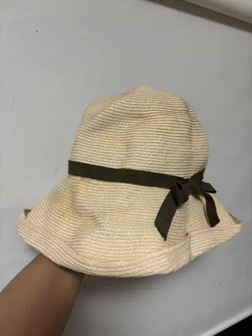 mature ha 베이지 버킷 햇 리본 포함 브림 12