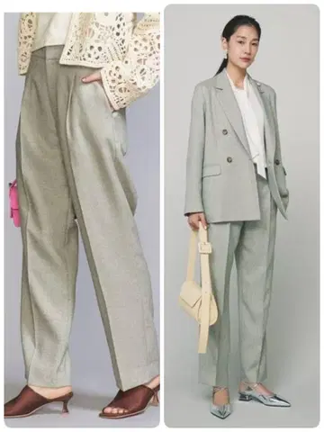 뷰티 앤 유스 린넨 라이크 테이퍼드 팬츠 빅 사이즈