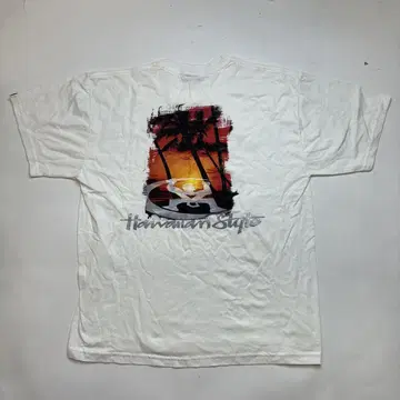 해외 하와이 기념품 Hawaiian Style 티셔츠 화이트 L
