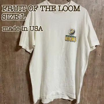 80s FRUIT OF THE LOOM 티셔츠 싱글 스티치 USA 화이트