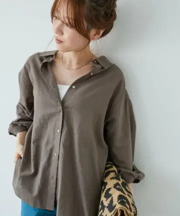 르 쿨 블랑 코튼 린넨 오버 셔츠