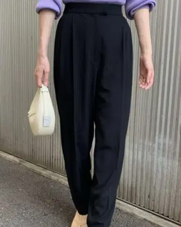 아메리빈티지 GEORGETTE TAPERED PANTS 블랙