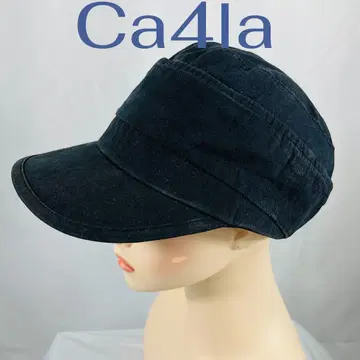 CA4LA 카시라 코튼 블랙 워크 캡 데님 스타일