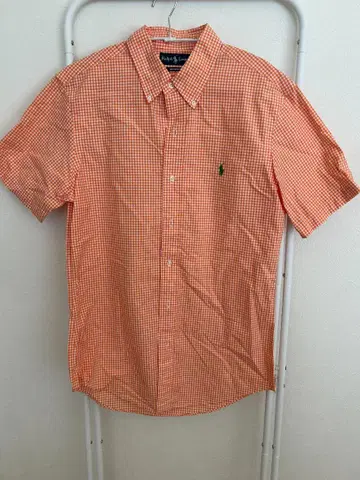 Ralph Lauren 오렌지 체크 반팔 셔츠