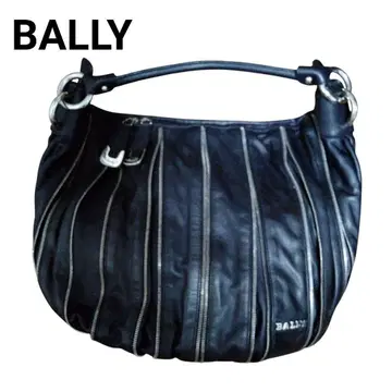 BALLY 블랙 검정 가죽 핸드백 세련된