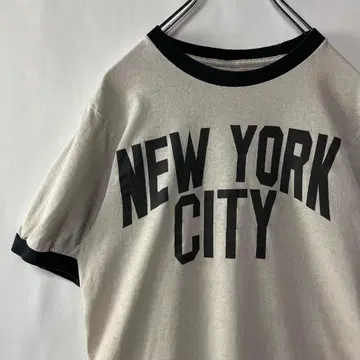 New York City 존 레논 링거 티셔츠 트림 티셔츠 아메카지