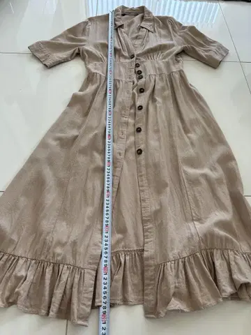 자라 원피스 베이지 롱 기장 프릴