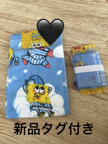 택 포함 새상품 스펀지 밥 페이스타월 에코백