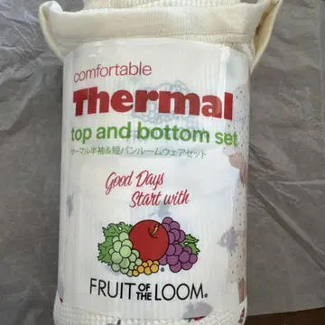FRUIT OF THE LOOM 써멀 룸웨어 세트 L 딸기 무늬