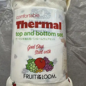 FRUIT OF THE LOOM 써멀 룸웨어 세트 L 딸기 무늬
