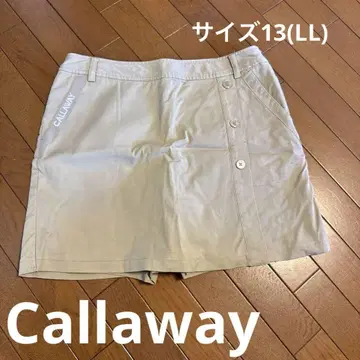 CALLAWAY 베이지 사이드 버튼 스커트