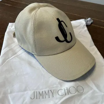 JIMMY CHOO 베이지 로고 캡