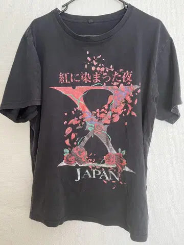 x japan 밴드 티셔츠 붉은 색으로 물든 밤 티셔츠