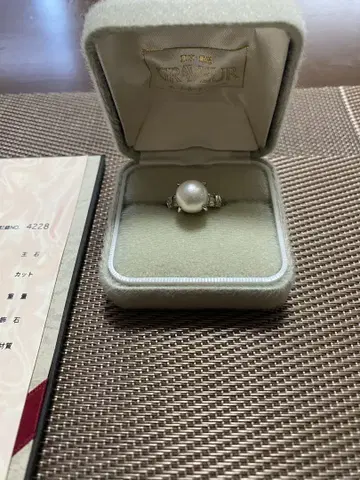 펄 다이아몬드 반지 10.4mm, 감정서 포함